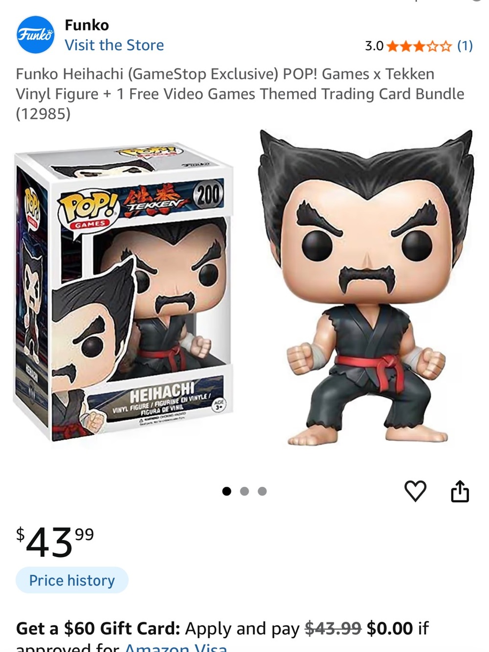 Funko Pop! Games Heihachi Figure - Black, Gray, Red